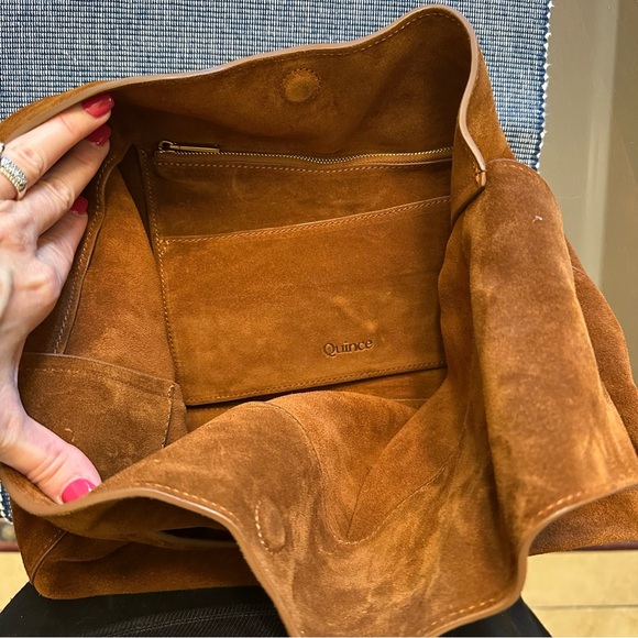 Quince Whiskey Brown Suede Hobo Bag - Picture 10 of 13